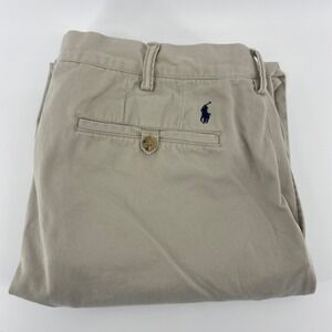Polo Ralph Lauren Chino Pants Mens 38x32 Tan Classic Fit Cotton Khaki Trousers